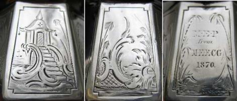 chinoiseries engraved on the faceted body