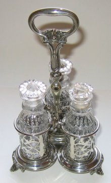 Elkington & Co silver plate cruet 1851