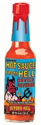 a modern 'devil' hot sauce bottle