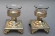 pair of 19th century Belgian silver flower holders