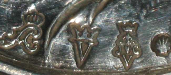 French silver sweetmeat dish: marks