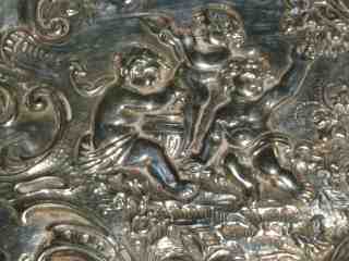 silver sweetmeat dish: detail