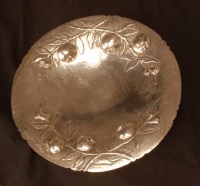 silver hand hammered dish