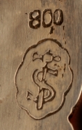 silver hand hammered dish: hallmarks