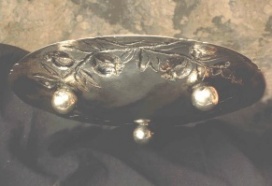 silver hand hammered dish