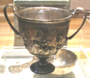 kantharos with embossed cherubs
