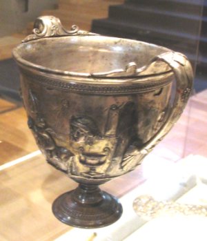 kantharos with embossed cherubs