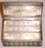 hinged top silver box