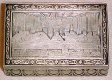 hinged top silver box