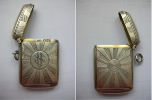 silver matchbox holder: Chester 1903