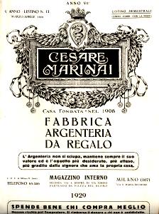 a page from the 1929 'CESARE MARINAI FABBRICA ARGENTERIA DA REGALO - MILAN (ITALY)' catalog
