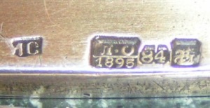 Russian silver niello tray hallmarks