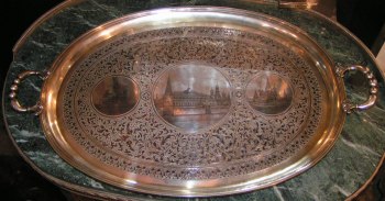 Russian silver niello tray