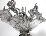 detail of pair of Centrepieces by Wolfers Frres: Aux Maraudeurs--'Puti playing with snails'