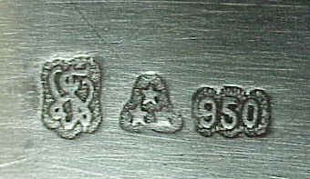 hallmark Wolfers frres Workshop with the three stars in a lobe triangle, Silver standard: 950/1000
