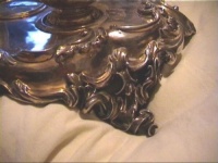 silver inkstand: detail