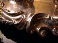 silver inkstand: detail