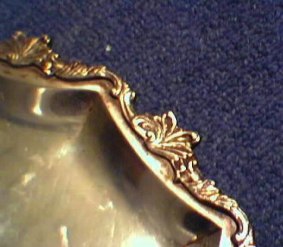 silver tray with 'lobster' mark