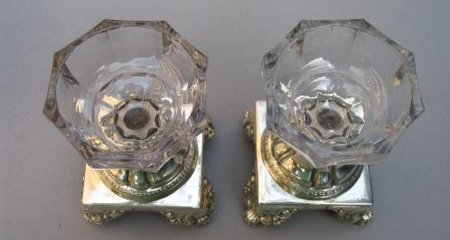 silver and cut-crystal salt: Genoa 19th century