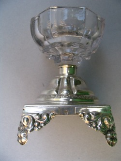 silver and cut-crystal salt: Genoa 19th century