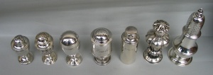 seven small silver items ranging from the middle of the 18th century to the middle of the 20th century