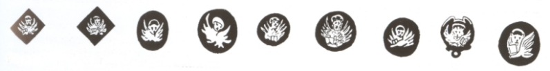 shapes of 'bollo di San Marco' 
(Republic of Venice mark) 
from 14th to 18th century
