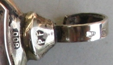 Italian antique silver baby rattle: maker's hallmark Pietro Formosa - Palermo