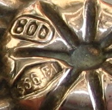 Italian antique silver baby rattle: maker's hallmark Paterna e Livi srl - Firenze