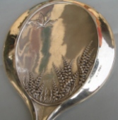 English antique silver mirror