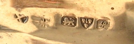 English antique silver mirror: hallmarks