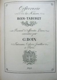 catalog of the 'Maison Boin-Taburet - fabricant orfvre joaillier  Paris