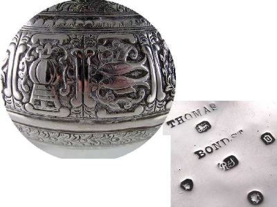 silver teapot: hallmarks
