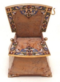 throne in birchwood of Karelia