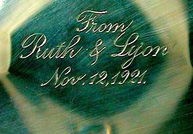 dedication on serving dish