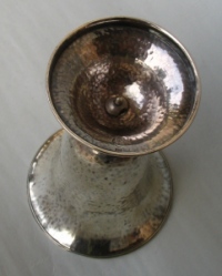 trumpet silver vase with ivory ring