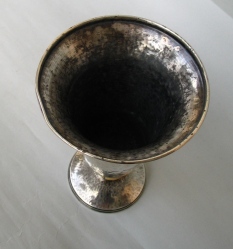 trumpet silver vase with ivory ring
