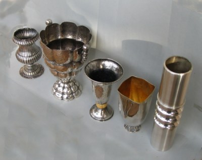five Italian silver vase of 20th century