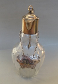 silver wine label BRANDY, Birmingham 1844