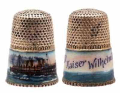 Thimble with image of Steamer Kaiser Wilhelm ll