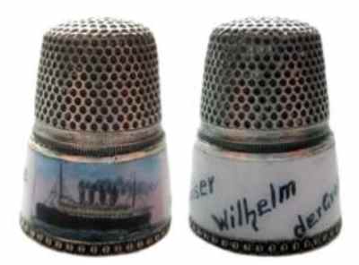 Thimble with image of Steamer Kaiser Wilhelm der Groe