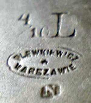 Plewkiewicz company mark ~1886 - ~1900