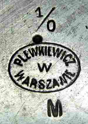 Plewkiewicz company mark ~1900 - ~1914