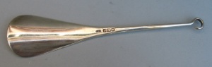 silver shoe horn/button hook: Sheffield 1908