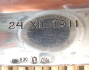 German hallmarks and date 24.XII.1911